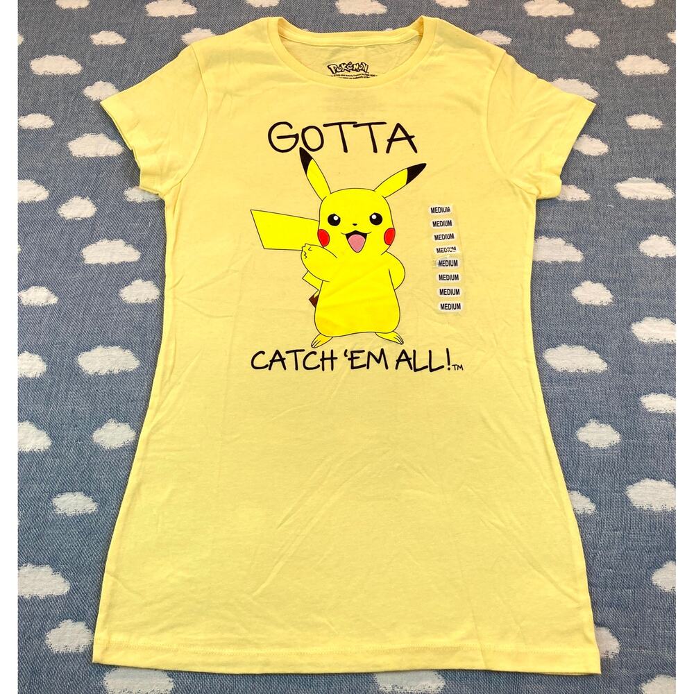 Pokemon Pikachu Gotta Catch 'Em All T-Shirt YW Girls Med NWT